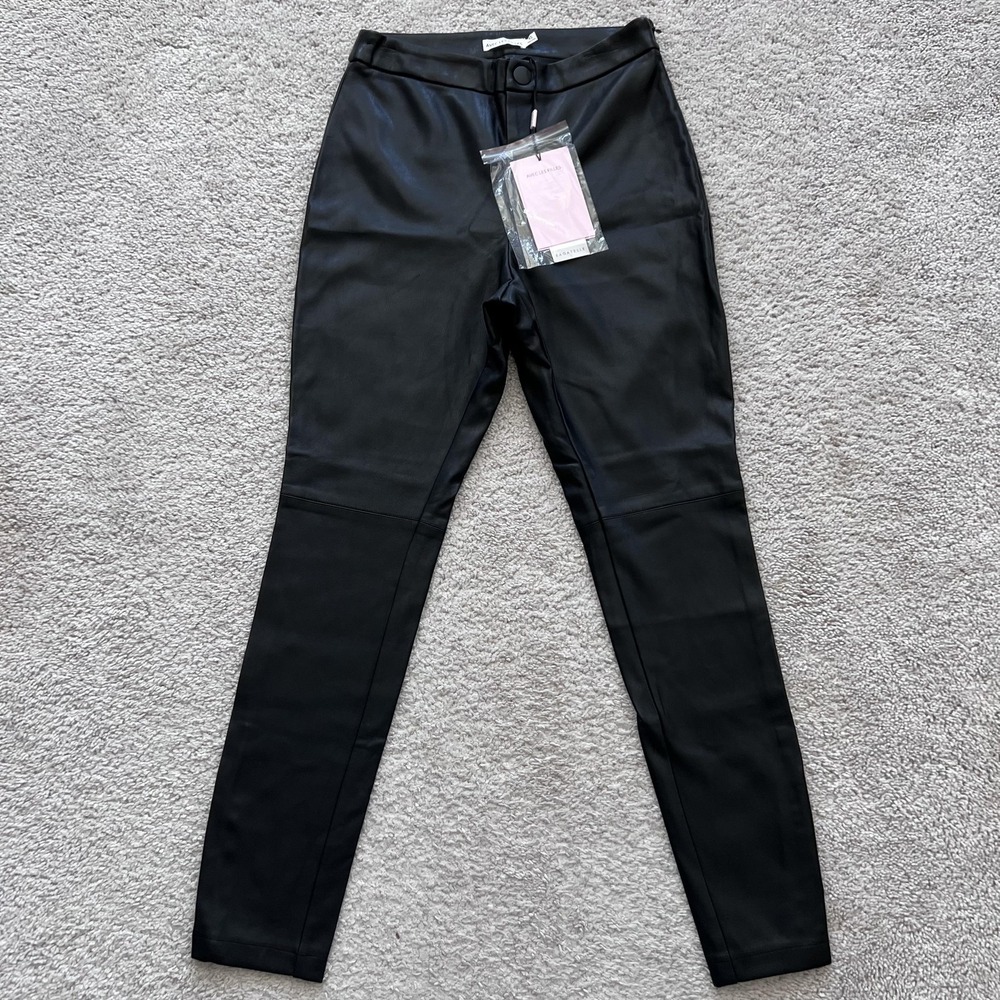 Avec Les Filles Vegan Leather Jegging Pants Womens XS Black Skinny High Rise